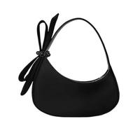 CLBDRESS Designer Bow Nylon Sling Crescent Sac Petite Pochette Sac À Main | Sac à raviolis en demi-lune avec fermeture éclair pour femmes et filles