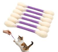 CLBDRESS Jouet Chat Coton-Tige, Gros Bâtons à Mâcher pour Chatons à la Cataire, 6 Pièces Mignon Jouet Coton-Tige pour Ennui Intérieur, Bâtons de Coup Pied Interactifs Durables