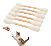 CLBDRESS Jouet Chat Coton-Tige, Gros Bâtons à Mâcher pour Chatons à la Cataire, 6 Pièces Mignon Jouet Coton-Tige pour Ennui Intérieur, Bâtons de Coup Pied Interactifs Durables