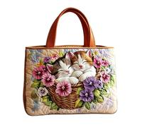 CLBDRESS sac à main fourre-tout en tissu Oxford imprimé mignon grande | Sac à bandoulière réutilisable en tissu Oxford, pour sorties familiales, voyages et photographie de rue