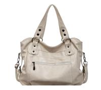 CLBDRESS Soft PU Leather Tote Bag Women Large Capacity Vintage Shoulder