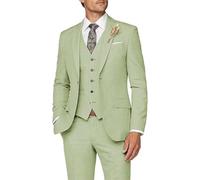 CLcaojun Costume 3 pièces pour homme - Coupe ajustée - Costume classique à un bouton - Pour mariage, bal de fin d'année, dîner, vert sauge, 3XL