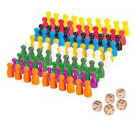 ClcIosis Lot de 105 figurines pour jeux de société, pions colorés, avec 5 dés, idéal pour les personnes qui ne vous ennuieront pas, parfait pour les soirées de famille et les fêtes d'enfants