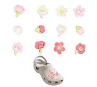 ClcIosis Lot de 12 accessoires de chaussures mignons de dessin animé - Fleurs et pendentifs de chaussures multicolores - Bricolage - Pour enfant - Avec motif de fleurs de cerisier - Pour fille, 1