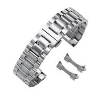 CLCLGOKKOH Bracelet de montre de style lien à interface incurvée, durable, réglable, compatible avec les pattes standard(Silver,20mm)