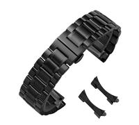 CLCLGOKKOH Bracelet de montre de style lien à interface incurvée, durable, réglable, compatible avec les pattes standard(Black,19mm)