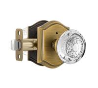 CLCTK Lot de 1 bouton de porte en verre avec serrure, style vintage, en laiton antique, pour chambre à coucher, salle de bain