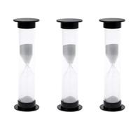 Cldaisy Lot de 3 mini sabliers de 1 minute en plastique noir compact pour jeux et entraînements 10 x 2 x 8 cm