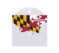CLDBMD Carte de vœux blanche avec imprimé drapeau de l'État du Maryland, parfaite pour la Saint-Valentin, un anniversaire de mariage et des invitations de fête