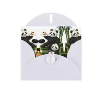 CLDBMD Carte de vœux blanche avec imprimé pandas de père et fils, parfaite pour la Saint-Valentin, un anniversaire de mariage et des invitations de fête