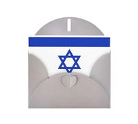 CLDBMD Carte de vœux grise imprimée drapeau israélien, parfaite pour la Saint-Valentin, un anniversaire de mariage et des invitations de fête