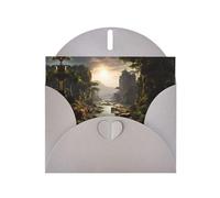 CLDBMD Carte de vœux grise imprimée montagnes et rivières, parfaite pour la Saint-Valentin, un anniversaire de mariage et des invitations de fête