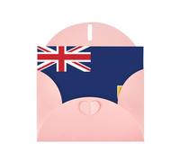 CLDBMD Carte de vœux rose avec drapeau des îles Turques et Caïques - Parfaite pour la Saint-Valentin, un anniversaire de mariage et des invitations de fête