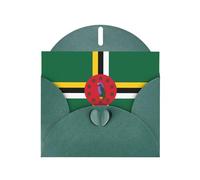 CLDBMD Carte de vœux vert foncé avec drapeau du Commonwealth de la Dominique, parfaite pour la Saint-Valentin, un anniversaire de mariage et des invitations de fête