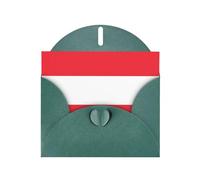 CLDBMD Carte de vœux vert foncé avec imprimé drapeau autrichien, parfaite pour la Saint-Valentin, un anniversaire de mariage et des invitations de fête