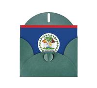 CLDBMD Carte de vœux vert foncé avec imprimé drapeau du Belize, parfaite pour la Saint-Valentin, un anniversaire de mariage et des invitations de fête