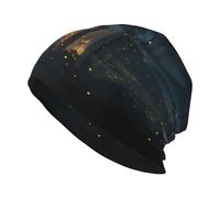 CLDBMD Fireflies in The Forest Bonnet tricoté tendance pour adulte - Doux, confortable et respirant - Noir
