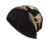 CLDBMD Hill Cheetah Bonnet tricoté tendance pour adulte - Doux, confortable et respirant - Noir