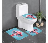 CLDBMD Lot de 3 tapis de sol antidérapants avec impression Hello Glasses Flamingo pour un confort ultime, Master Bathrooms