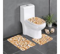 CLDBMD Master Bathrooms Lot de 3 tapis de sol antidérapants pour un confort ultime Motif biscuits et pépites de chocolat
