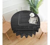 CLDBMD Nappe décorative ronde de 152,4 cm, motif tableau noir imprimé mathématiques, pour une utilisation en intérieur et en extérieur, sur des tables rondes comme les tables basses, les tables à