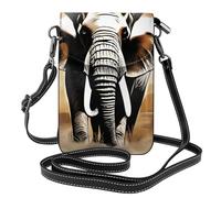 CLDBMD Petit sac à main pour téléphone portable 19,3 x 12,4 cm, imprimé éléphant africain, étui à rabat en cuir pour femme, parfait pour la marche, le camping