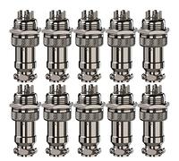 CLDIY GX16 Lot de 10 adaptateurs ronds en métal pour montage sur panneau 6 broches mâle femelle