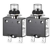 CLDIY Lot de 2 disjoncteurs thermiques série 98 10 A 125/250 VAC pour disjoncteur avec bornes de connexion rapide et couvercle de bouton étanche 32 V CC