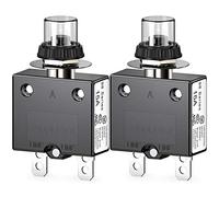 CLDIY Lot de 2 Disjoncteurs Thermiques Série 98 15A 125/250VAC Bouton poussoir Réinitialisation pour Disjoncteur avec Bornes à Connexion Rapide et Couvercle de Bouton Étanche 32VDC