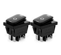 CLDIY Lot de 2 interrupteurs à bascule, étanches, 16 A/250 V, 125 V, 3 positions ON/OFF/ON, pour bateau, noirs