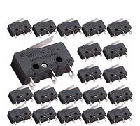 CLDIY Lot de 20 leviers à charnière Momentary Long SPDT AC 5A / 125V 3A / 250V 3 broches 1NO 1NC Micro interrupteur miniature pour Arduino