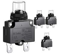 CLDIY Lot de 4 interrupteurs de puissance 4 A avec protection contre les surcharges thermiques, réinitialisation manuelle des boutons avec bornes de connexion rapide et capuchon étanche 32 V DC ou