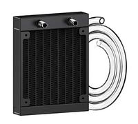 CLDIY Refroidisseur d'eau, 12 tubes, refroidisseur d'échangeur de chaleur en aluminium avec tube pour ordinateur PC processeur, système de refroidissement à eau, DC 12 V, 120 mm