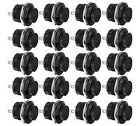 CLDIY SPST Lot de 20 mini interrupteurs à bouton-poussoir ronds AC250 V / 3 A AC125 V / 6 A sans verrouillage - Capuchon noir