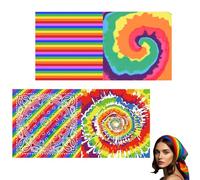 CLDURHGE 4 Bandanas Arc-en-Ciel Bandeau Bandana de Fierté Gaie Foulards LGBT, Pride Bandana Rainbow Headband 4-Pack, Soft Cotton Material, Vibrant Design, Multi-functional, 54x54 cm, Unisex