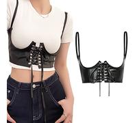 CLDURHGE Ceinture à lacets Corset Femmes Fashion Belt Steampunk Lacets Lacets Corset Elastic Belt Women For Halloween Robe Célébration médiévale Party-Black