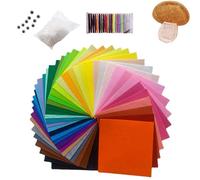 CLDURHGE Feutrine 40 Feuilles 30x20cm 1mm d'épaisseur 40 Couleurs + kit Couture 21 Fils Yeux Mobiles Coton Rembourrage Bricolage Enfants Adultes Loisirs créatifs