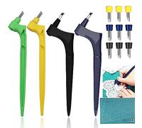 CLDURHGE Lot de 13 outils de coupe pour travaux manuels en acier inoxydable avec lames rotatives à 360 degrés pour travaux manuels, scrapbooking, modélisme