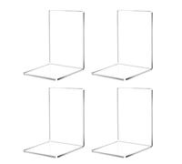 CLDURHGE Lot de Serre-Livres en Métal Blanc - Modèles en Acrylique Transparent, Fournitures de Bureau et Papeterie, Idéal pour la Décoration de Livres et d'Etagères