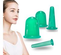 CLDURHGE Massage ventouses, Ventouses ventouses en silicone 4 pièces pour le corps et le visage avec sac de rangement Ensemble d'outils de massage Cellulite Cup Ventouses contre la cellulite