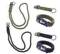 CLDURHGE Pack de Cordons Porte-clés de Survie - Tour de Cou Badge & Porte Badge Tour de Cou - Parfait pour les Amateurs de Sports en Plein Air