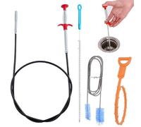 CLDURHGE Set de 4 Outils de Débouchage de Tuyauterie - Deboucheur Evier et Canalisation, Furet Deboucheur Canalisation, Deboucheur Canalisation, Outils de Débouchage de Canalisation