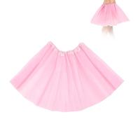 CLDURHGE Tutu Femme Court Jupe Tulle Femme, Jupe Tutu Femme Courte en Tulle Fin - Taille Élastique - Confort Léger - Couleur Rose Vive - Taille Unique, 40cm
