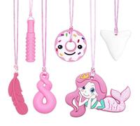 CLDY Collier a macher enfant tdah, Lot de 6 colliers sensoriels à mâcher pour enfants autistes, TDAH, tout-petits, adultes, 100% Sans BPA, Collier Anti-Stress Enfant 3-11 Ans | Machouilleur Sensoriel