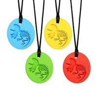 CLDY collier à machouiller, collier anti stress enfant, Lot de 4 colliers sensoriels à mâcher pour enfants autistes, TDAH, tout-petits, adultes, Anneau de dentition souple sans BPA, machouyou 6 11 ans