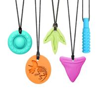 CLDY collier à machouiller, collier anti stress enfant, Lot de 5 colliers sensoriels à mâcher pour enfants autistes, TDAH, tout-petits, adultes, Anneau de dentition souple sans BPA, machouyou 6 11 ans