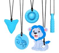 CLDY collier à machouiller, collier anti stress enfant, Lot de 5 colliers sensoriels à mâcher pour enfants autistes, TDAH, tout-petits, adultes, Anneau de dentition souple sans BPA, machouyou 6 11 ans