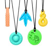 CLDY Collier sensoriel à mâcher pour autisme et TDAH - Lot de 5 jouets à mâcher en silicone de qualité alimentaire pour enfants, sans BPA, pour garçons et filles, sans danger pour les besoins de