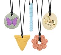 CLDY Collier sensoriel à mâcher pour autisme et TDAH - Lot de 5 jouets à mâcher en silicone de qualité alimentaire pour enfants, sans BPA, pour garçons et filles, sans danger pour les besoins de
