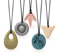 CLDY Collier sensoriel à mâcher pour autisme et TDAH - Lot de 5 jouets à mâcher en silicone de qualité alimentaire pour enfants, sans BPA, pour garçons et filles, sans danger pour les besoins de